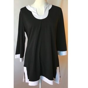 soft surroundings tunic black and white